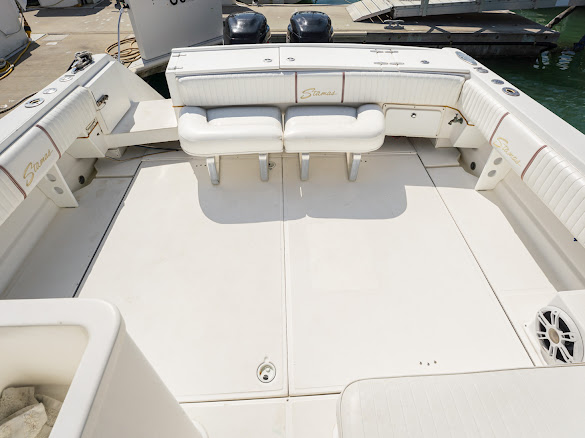 Spacious deck seating on the Sweet Melissa