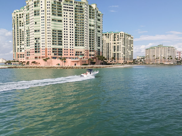 Sweet Melissa cruising past Marco Island skyline